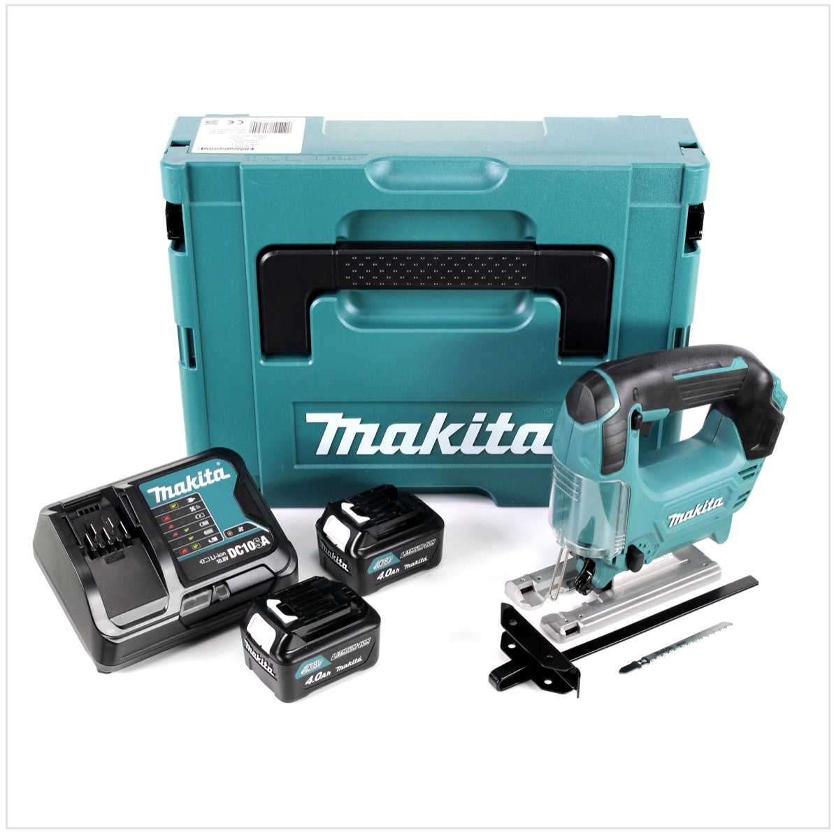 Makita JV 101 DSMJ Akku Pendelhub Stichsäge 10,8V im Makpac + 2x 4,0 Ah Akku + Ladegerät - Toolbrothers