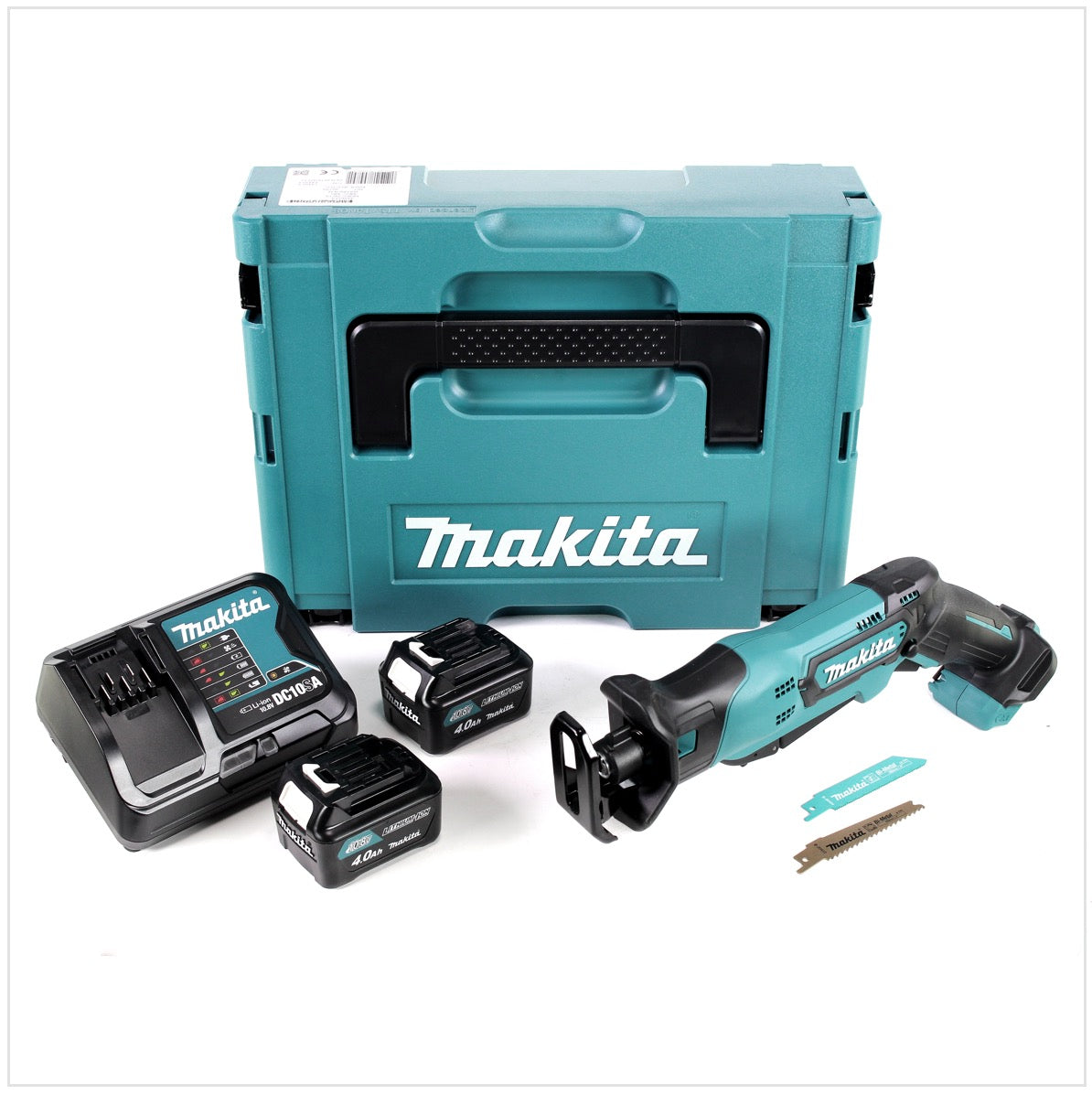 Makita JR 103 DSMJ Akku Säbelsäge 10,8V Reciprosäge im Makpac + 2x 4,0 Ah Akku + Ladegerät - Toolbrothers