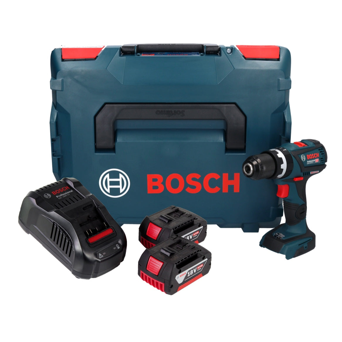 Bosch GSB 18 V-60 C Professional Akku Schlagbohrschrauber 18 V 60 Nm Brushless + 2x Akku 6,0 Ah + Ladegerät + L-Boxx - Toolbrothers