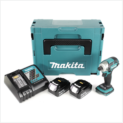 Makita DTD 148 RTJ 18 V Li-ion Akku Brushless Schlagschrauber im Makpac + 2x BL 1850 B 5,0 Ah Li-Ion Akku + 1x DC 18 RC Ladegerät - Toolbrothers