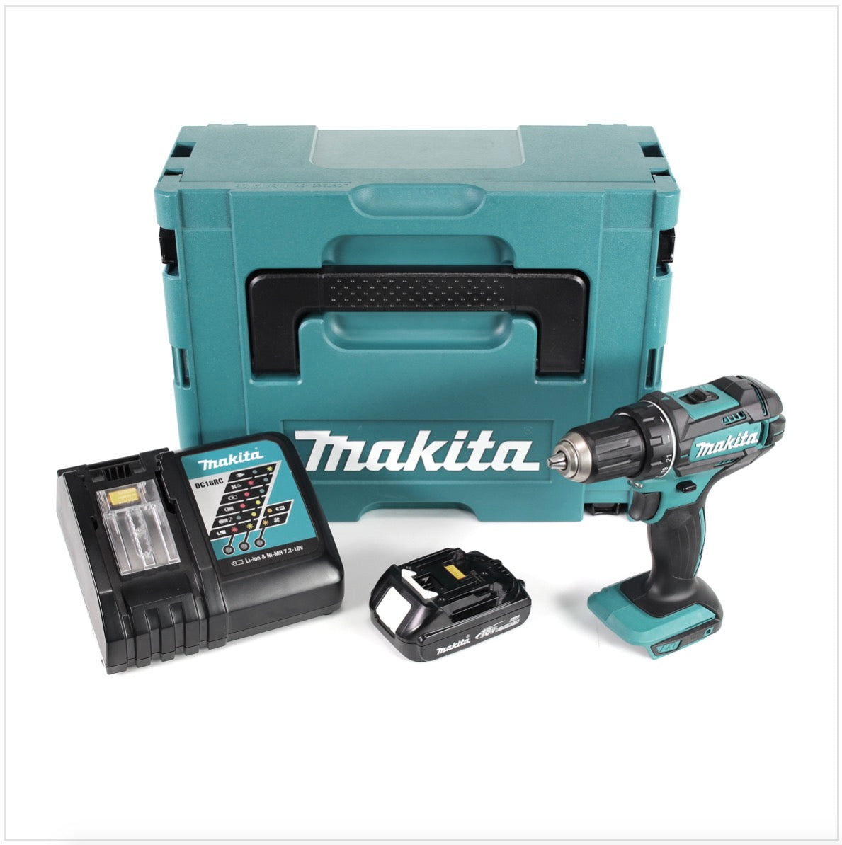 Makita DDF 482 Y1J-D Akku Bohrschrauber 18V 62Nm im Makpac + 1x 1,5 Ah Akku + Ladegerät - Toolbrothers