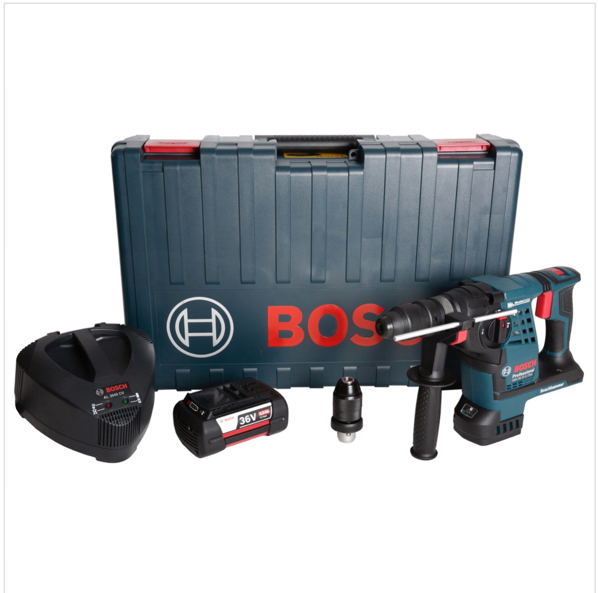 Bosch GBH 36 VF-LI Plus Akku Bohrhammer 36V SDS Plus im Handwerkerkoffer mit Wechselbohrfutter, 1x GBA 4,0 Ah Akku und Ladegerät - Toolbrothers