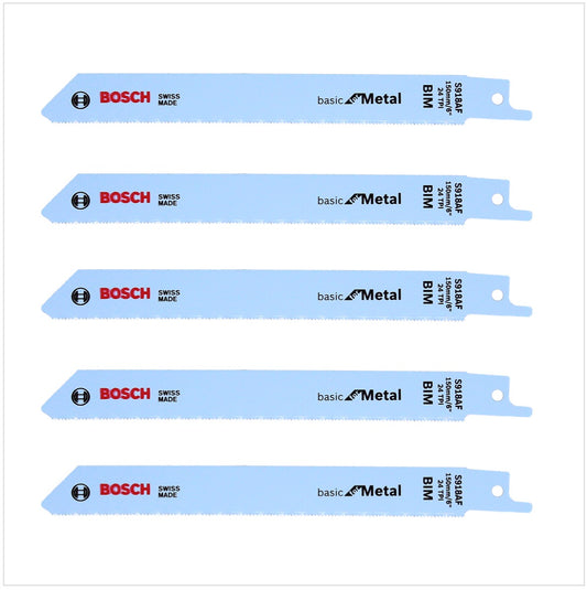 Bosch 5x Säbelsägeblätter S 918 AF 150 mm Basic for Metal ( 2608651780 ) - Toolbrothers