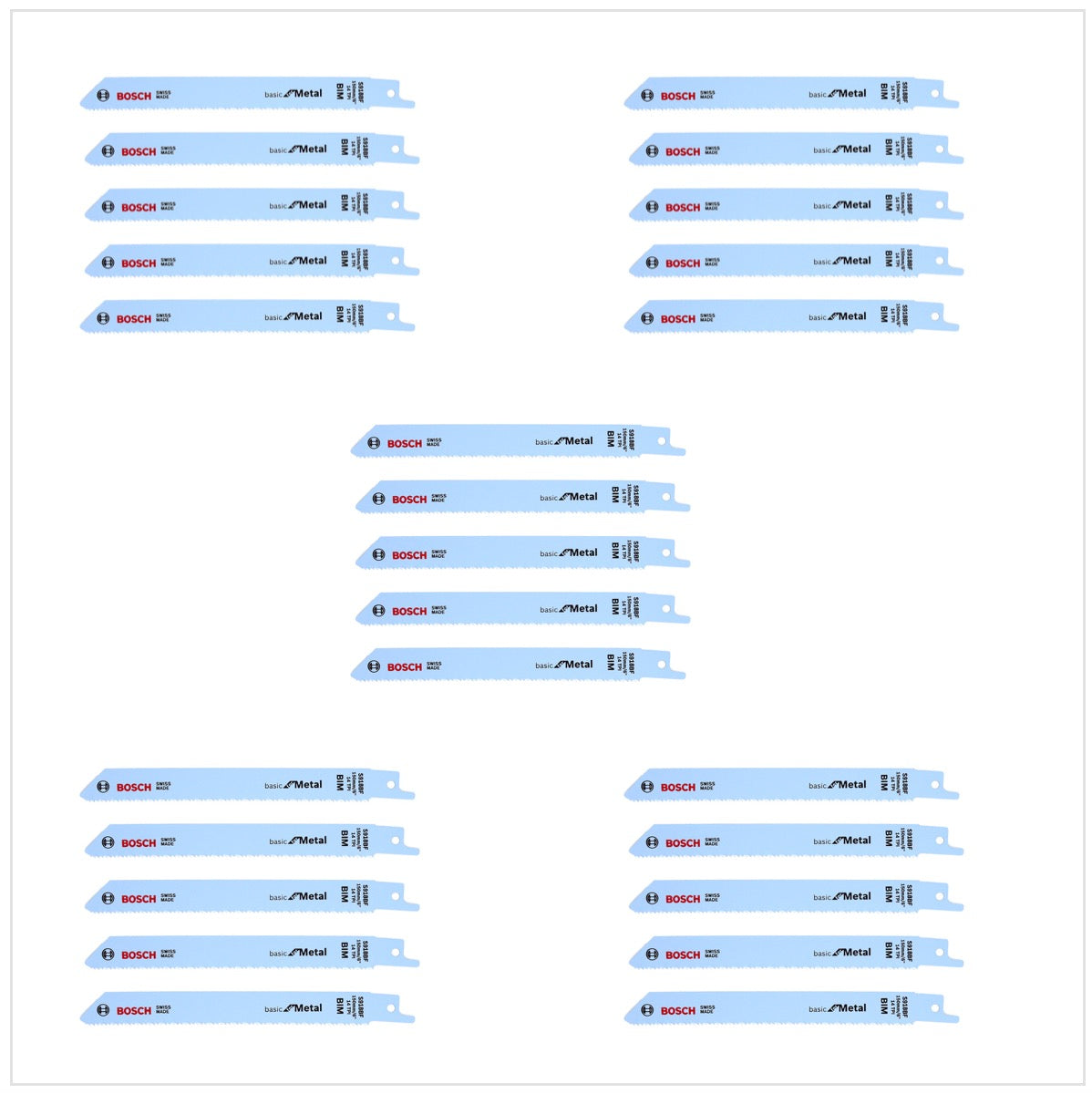 Bosch 25 Säbelsägeblätter S 918 BF 150 mm Basic for Metal ( 5 x 2608651781 ) - Toolbrothers