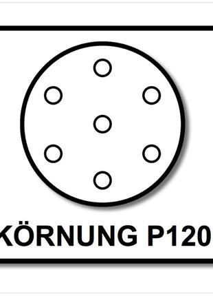 Festool STF D125 P120 GR NET/50 Filet abrasif grenat (203296) pour RO 125, ES 125, ETS 125, ETSC 125, ES-ETS 125, ES-ETSC 125, ETS EC 125, LEX 125