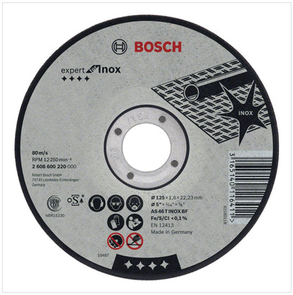 Bosch GWS 18-125 V-LI Akku Winkelschleifer 18V 125mm + 25x AS 60 T INOX BF Trennscheibe + L-Boxx - Toolbrothers