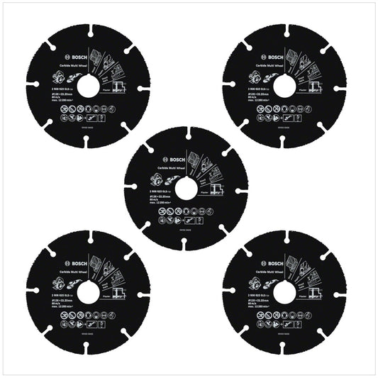 Bosch 5x Carbide Multi Wheel Hartmetall Trennscheibe 125 mm ( 5x 2608623013 ) - Toolbrothers