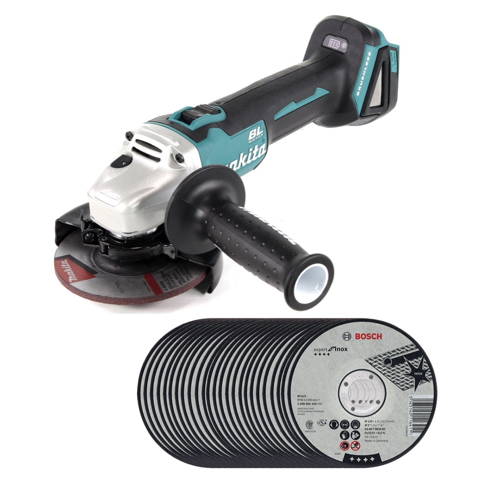 Makita DGA 504 Z Akku Winkelschleifer 18 V 125mm Brushless Solo + 25x Schruppscheibe - ohne Akku, ohne Ladegerät - Toolbrothers