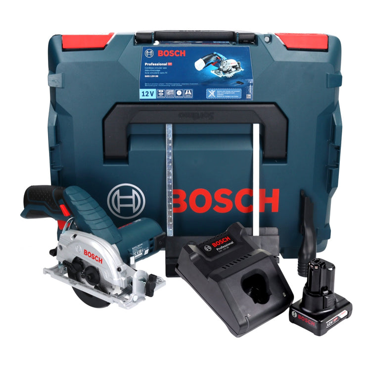 Bosch GKS 12V-26 Professional Akku Handkreissäge 12 V 85 mm + 1x Akku 6,0 Ah + Ladegerät + L-Boxx - Toolbrothers