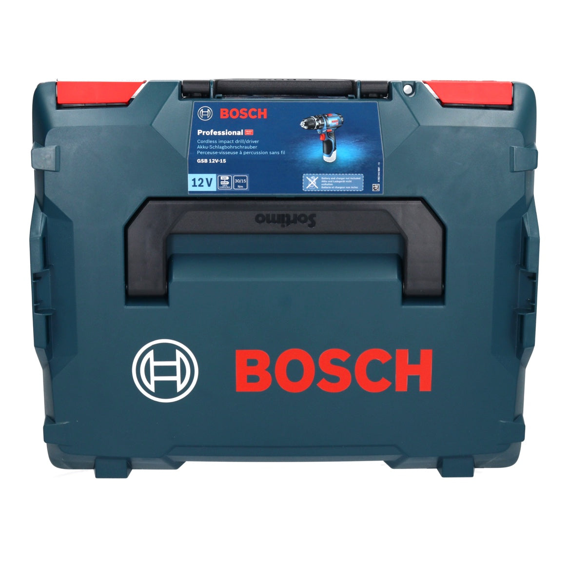 Bosch GSB 12V-15 Professional Akku Schlagbohrschrauber 12 V 30 Nm + 2x Akku 3,0 Ah + Ladegerät + L-Boxx - Toolbrothers