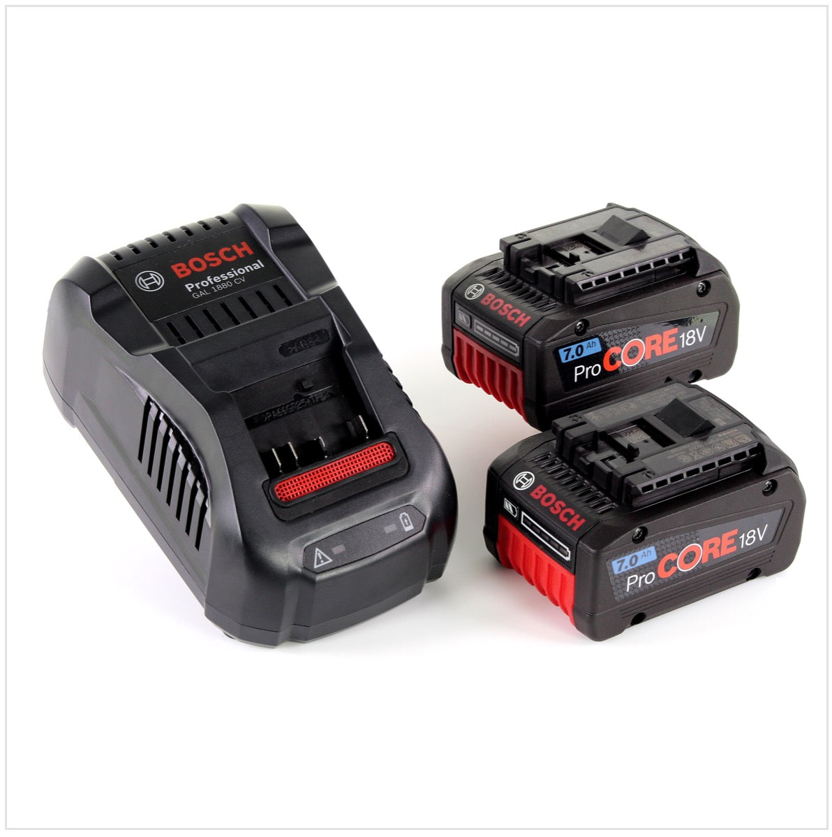 Bosch Starter-Set 18 V mit 2x GBA 18V 7,0 Ah / 7000 mAh ProCORE Professional Li-Ion Einschub Akku + GAL 1880 CV Ladegerät ( 1600A013H4 ) - Toolbrothers