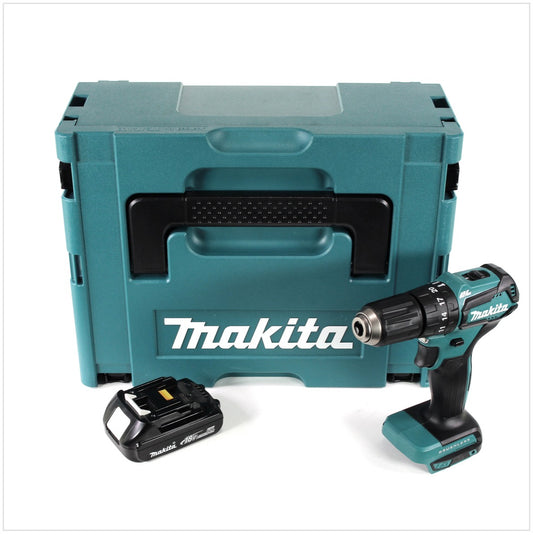 Perceuse à percussion sans fil Makita DHP 483 Y1J 18V 40Nm en Makpac + 1x batterie 1,5 Ah - sans chargeur