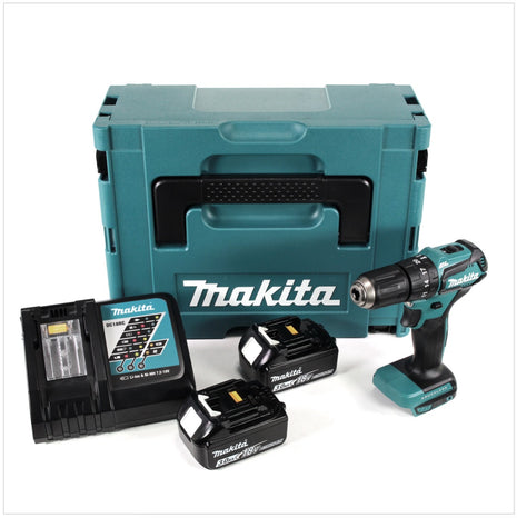 Perceuse à percussion sans fil Makita DHP 483 RFJ 18V 40Nm + 2x batterie 3,0 Ah + chargeur + Makpac