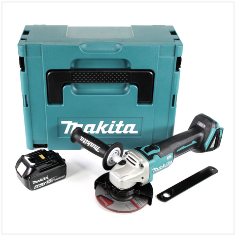 Makita DGA 504 M1J Meuleuse d'angle sur batterie 18V 125mm brushless + 1x batterie 4,0Ah + Makpac - sans chargeur