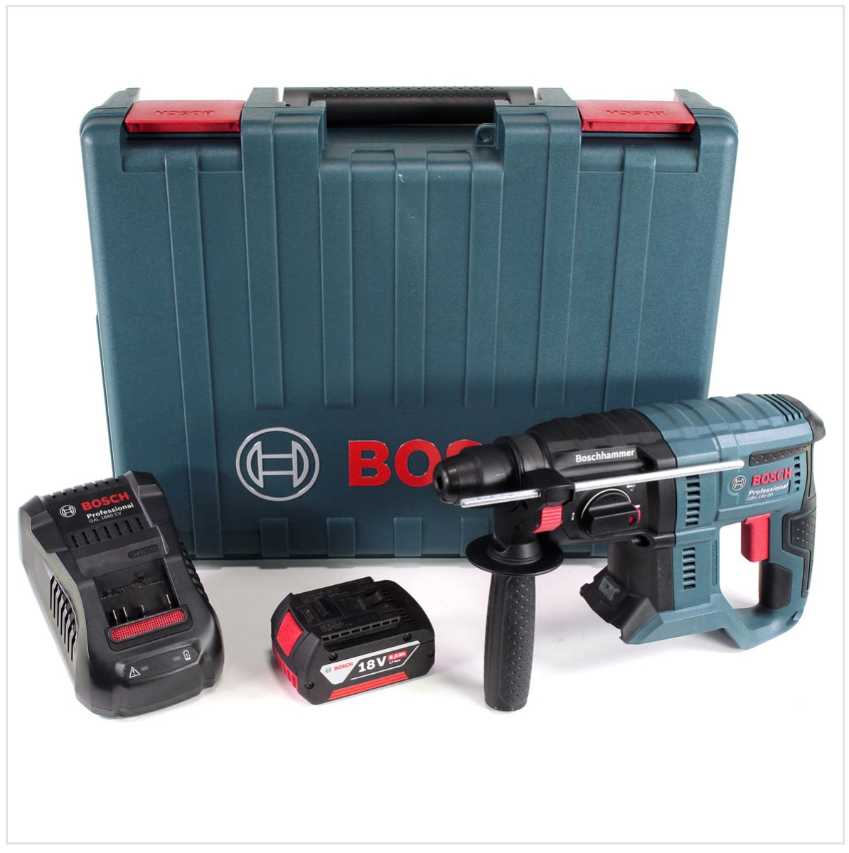 Bosch GBH 18V-20 Professional Akku Bohrhammer mit SDS-plus + 1 x 6 Ah Akku + Ladegerät in Transportbox - Toolbrothers