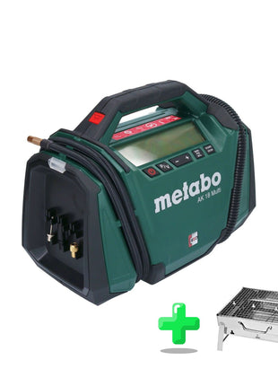 Metabo AK 18 Compresor multibatería 18 V 11 bar Solo (600794850) + Parrilla de carbón para exterior Toolbrothers