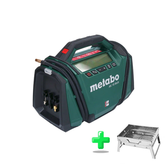 Compresseur multi-batterie Metabo AK 18 18 V 11 bar Solo (600794850) + barbecue au charbon d'extérieur Toolbrothers