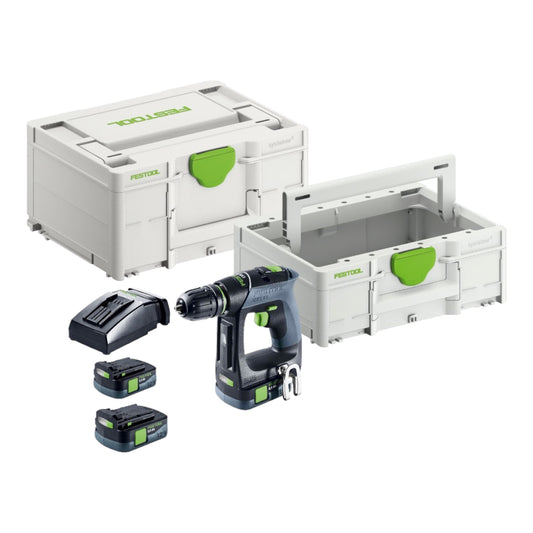 Festool CXS 12 2.5-Plus perceuse-visseuse sans fil 12 V 30 Nm sans balai (576864) + 2x batteries 2,5 Ah + chargeur + Systainer + Systainer ToolBox SYS3 TB M 137