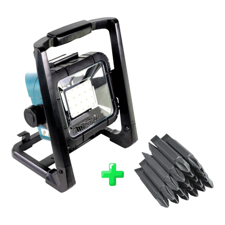 Projecteur de chantier Makita DEADML / DML 805 LED 14,4 - 18 volts / 230 volts + 20x Makita double bit PH2 &amp; LS 45 mm