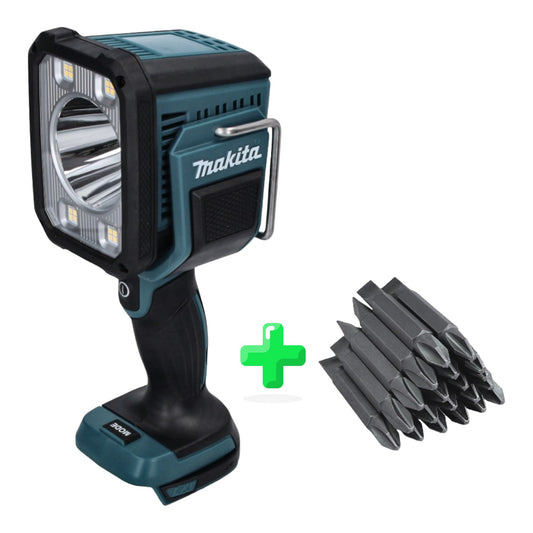 Makita DML 812 Akku Handstrahler 18 V 1250 lm LED Solo + 20x Makita DoppelBit PH2 & LS 45 mm