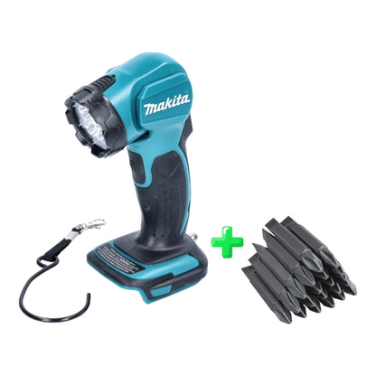 Makita DEADML 815 / DML 815 lampe portative à batterie 14,4 - 18 V LED 160 lm Solo + 20x Makita double embout PH2 &amp; LS 45 mm