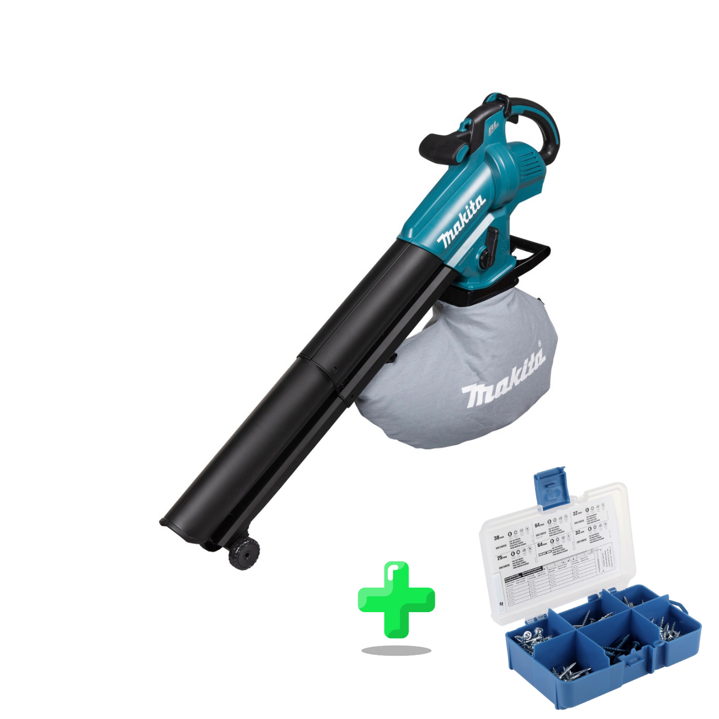 Makita DUB 187 Z Akku Laubbläser und Laubsauger 18 V Brushless + KREG Pocket-Hole Schrauben Sortiment 260-teilig ( SK04 )