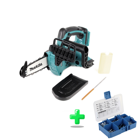 Makita DUC 122 Z Akku Kettensäge 18 V 11,5 cm + KREG Pocket-Hole Schrauben Sortiment 260-teilig ( SK04 )