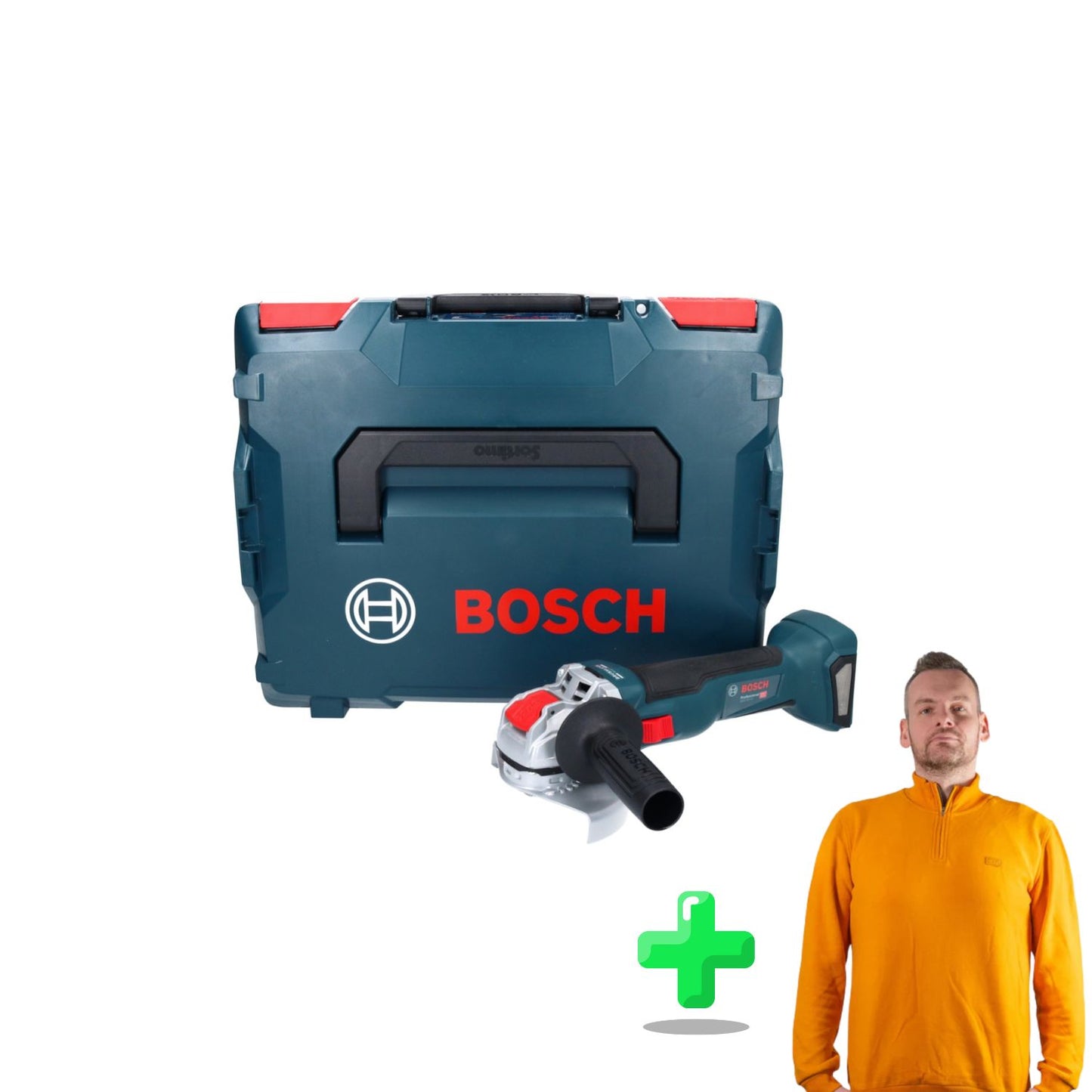 Bosch GWX 18V-10 Meuleuse d'angle professionnelle sans fil 18 V 125 mm + sweat-shirt Toolbrothers quart de zip