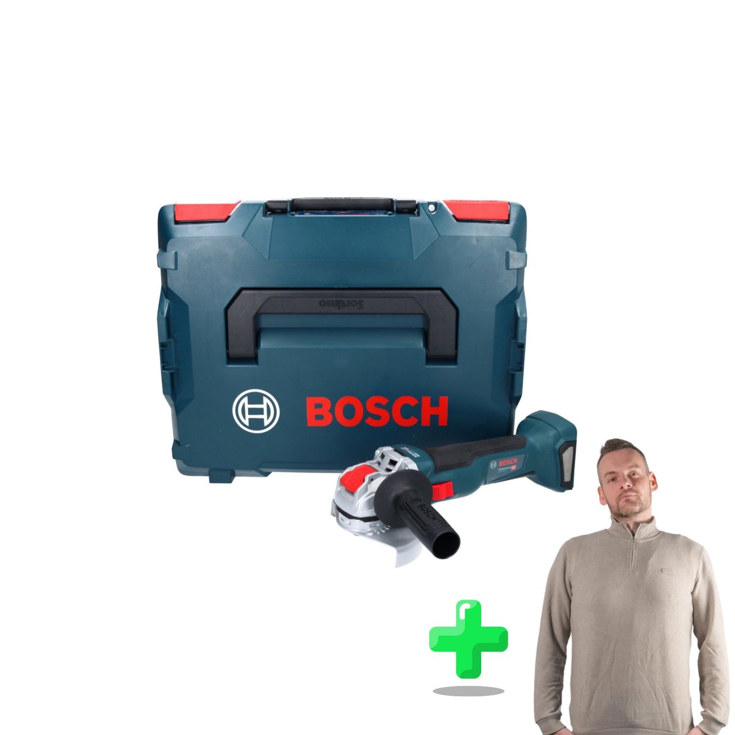 Bosch GWX 18V-10 Meuleuse d'angle professionnelle sans fil 18 V 125 mm + sweat-shirt Toolbrothers quart de zip