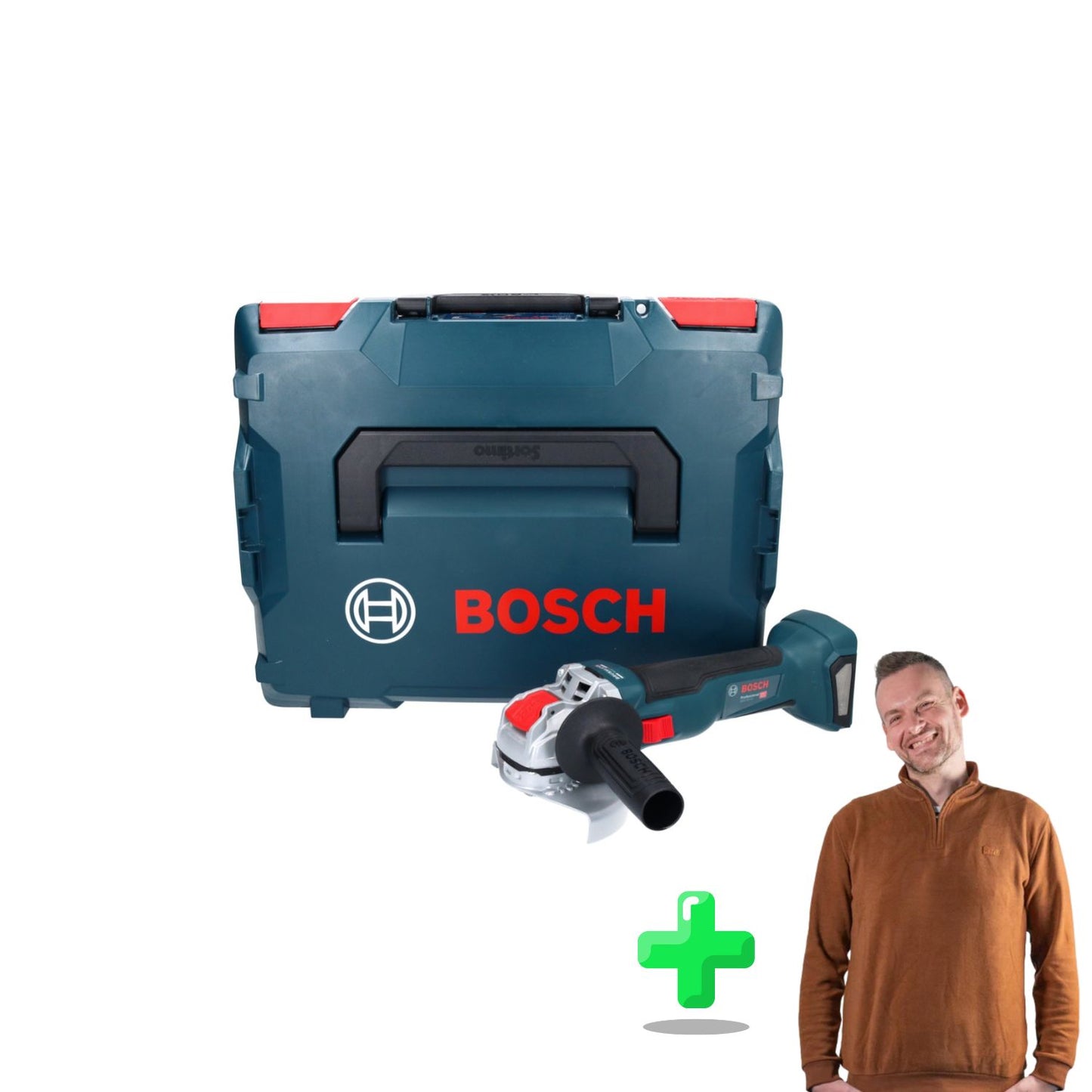 Bosch GWX 18V-10 Meuleuse d'angle professionnelle sans fil 18 V 125 mm + sweat-shirt Toolbrothers quart de zip