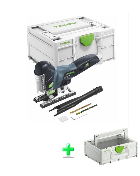 Scie sauteuse pendulaire sans fil Festool CARVEX PSC 420 EB-Basic 18 V 120 mm (576521) sans balais + Systainer + Festool Systainer ToolBox SYS3 TB M 137 (204865) T-LOC