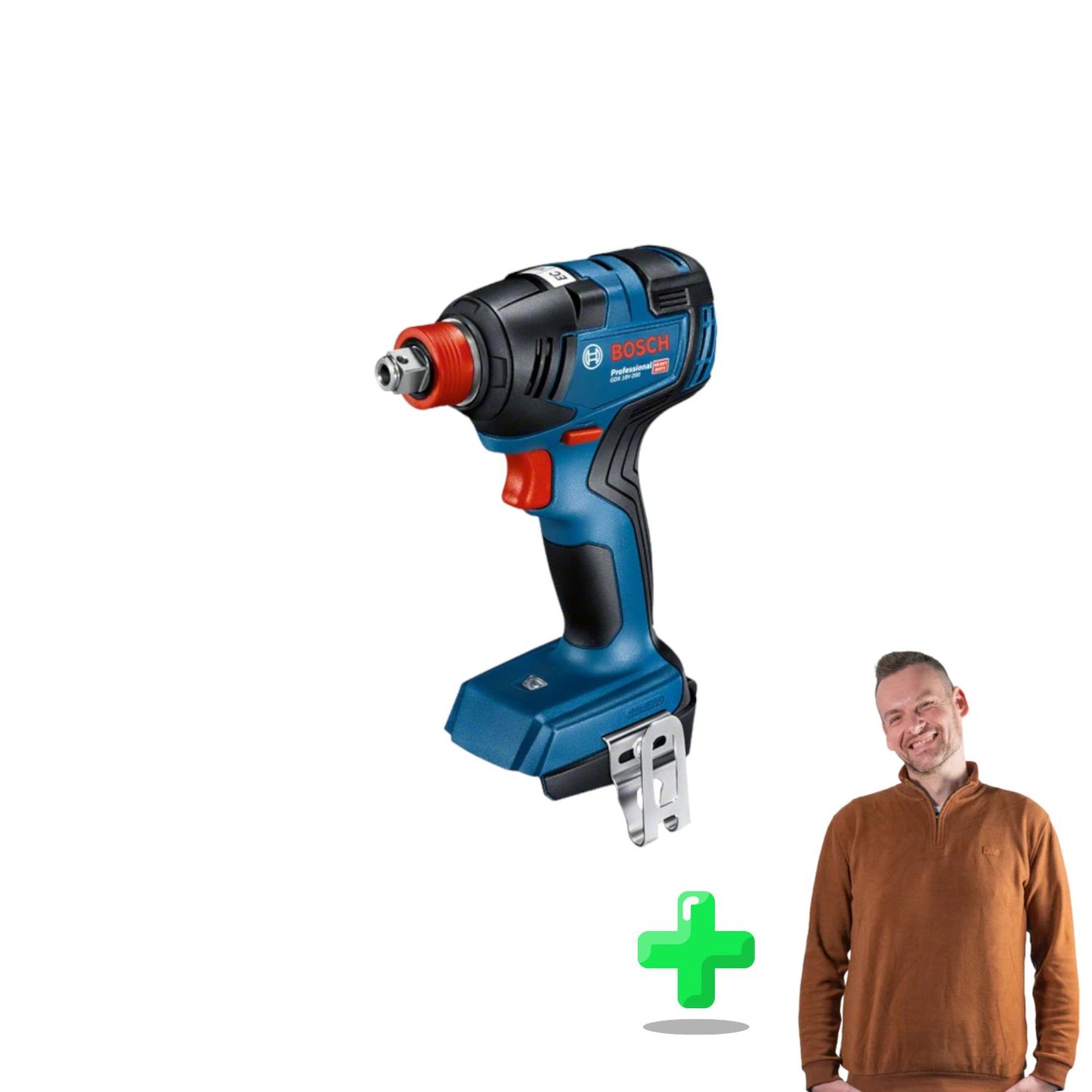 Bosch GDX 18V-200 Professional Akku Drehschlagschrauber 18 V 200 Nm Brushless + Toolbrothers Quarter-Zip Sweatshirt