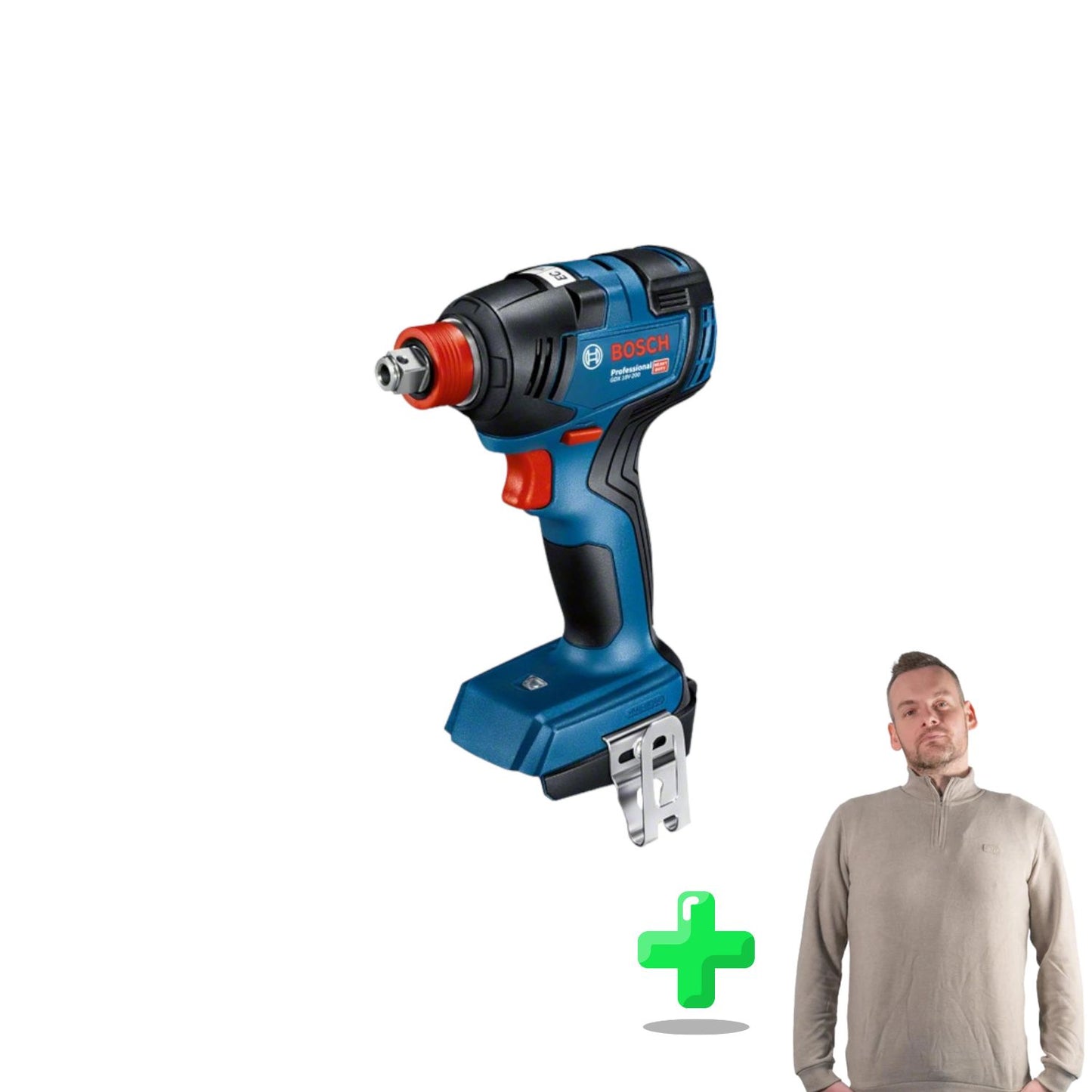 Bosch GDX 18V-200 Professional Akku Drehschlagschrauber 18 V 200 Nm Brushless + Toolbrothers Quarter-Zip Sweatshirt