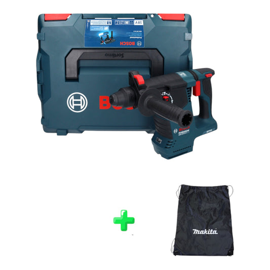 Bosch GBH 18V-24 C Professional marteau perforateur sans fil 18 V 2,4 J sans balais SDS plus (0611923002) + L-BOXX + sac à dos/sac à accessoires Makita