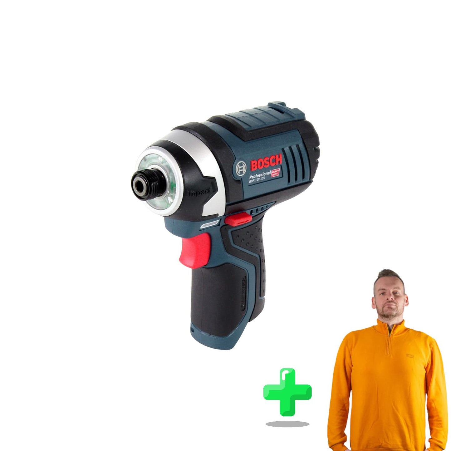 Bosch GDR 12V-105 Clé à chocs rotative professionnelle sans fil 12V 105Nm + Sweat-shirt Toolbrothers Quarter-Zip 