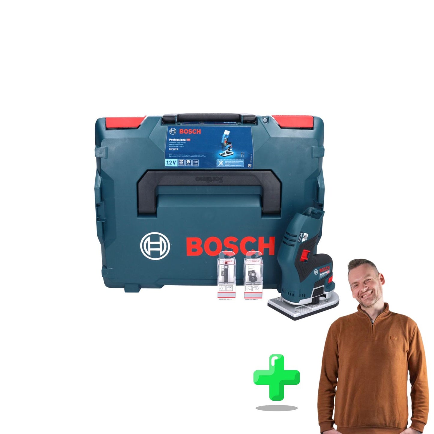 Bosch GKF 12V-8 Coupe-bordure professionnel sans fil 12 V + Sweat-shirt Toolbrothers quart de zip 