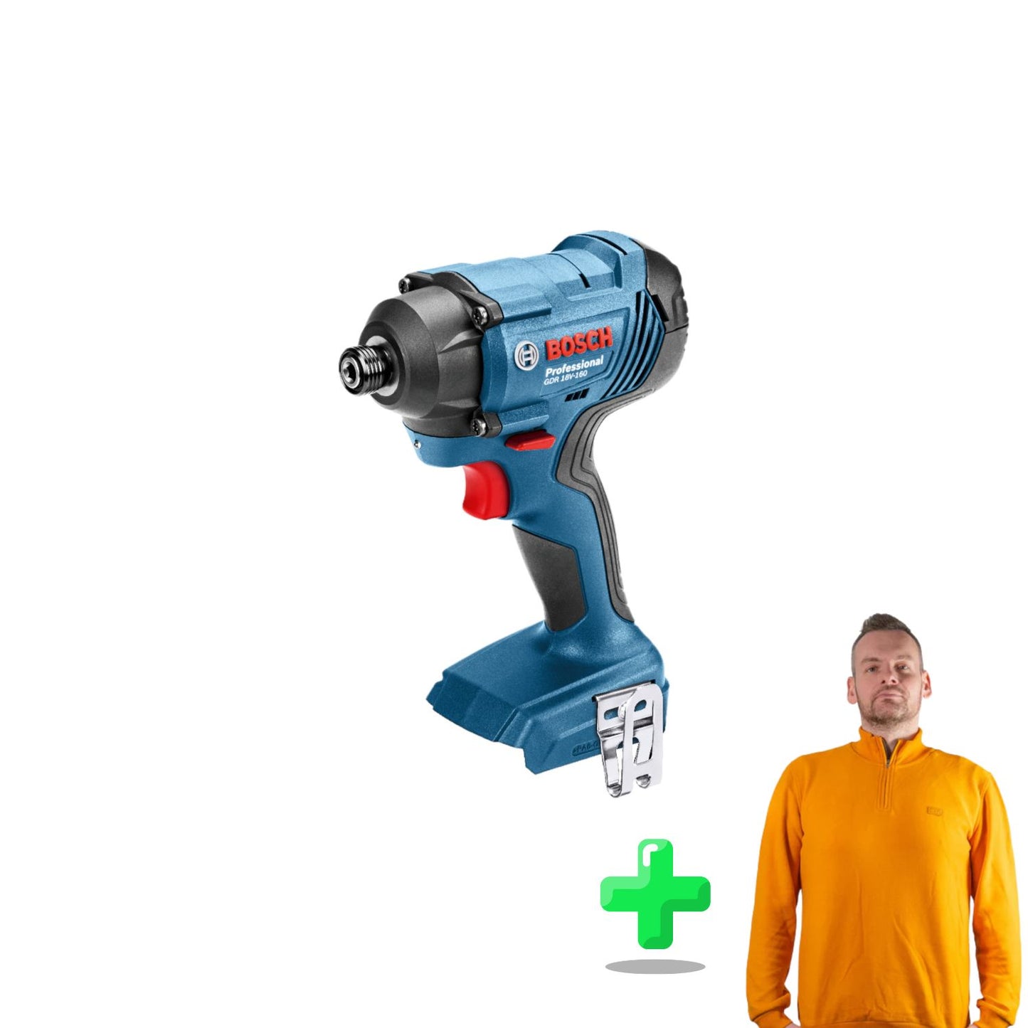 Bosch GDR 18V-160 Clé à chocs rotative professionnelle sans fil 18 V 160 Nm 1/4" + Sweat-shirt Toolbrothers Quarter-Zip 