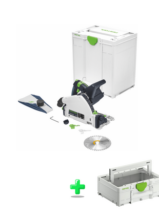 Festool TSC 55 KEB-Basic sierra de inmersión a batería 18 V / 36 V (2x 18 V) 160 mm sin escobillas (576712) + Systainer + Festool Systainer ToolBox SYS3 TB M 137 (204865) T-LOC