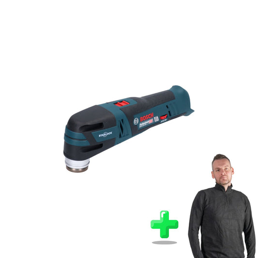 Bosch GOP 12V-28 Batterie professionnelle Multi Cutter Starlock sans balais + Sweat-shirt Toolbrothers à quart de fermeture éclair