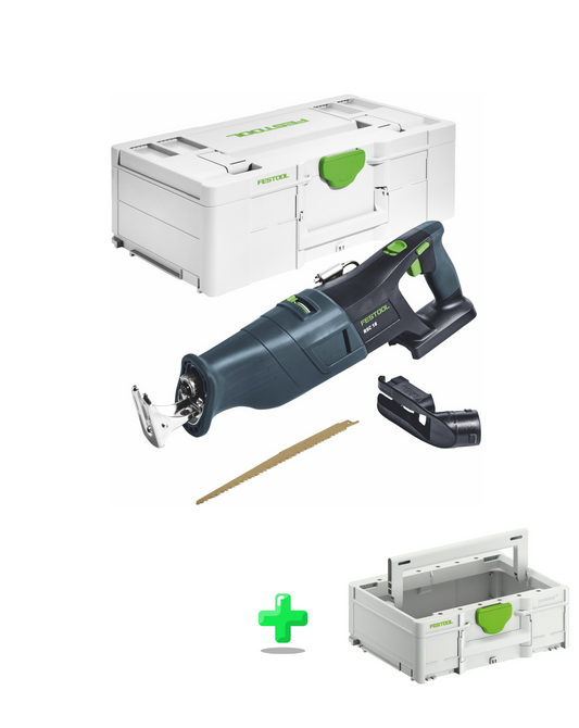 Scie sabre sans fil Festool RSC 18 EB-Basic 18 V sans balais (576947) + Systainer + Festool Systainer ToolBox SYS3 TB M 137 (204865) T-LOC