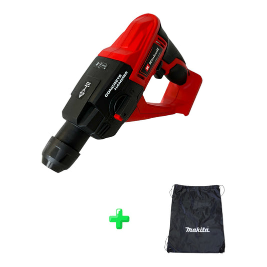 Einhell TE-HD 18 Li-Solo Akku Bohrhammer 18 V 1,2 J SDS plus ( 4513812 ) + Makita Rucksackbeutel / Zubehörtasche