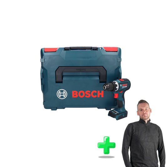 Bosch GSR 18V-90 C Professional Akku Bohrschrauber 18 V 64 Nm Brushless + L-Boxx + Toolbrothers Quarter-Zip Sweatshirt