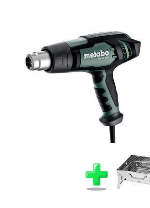 Metabo HG 16-500 soplador de aire caliente 1600 W 300 / 500 °C (601067000) + Parrilla de carbón para exteriores Toolbrothers