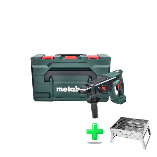 Metabo KH 18 LTX 24 Akku Kombihammer 18 V 2,1 J SDS plus + metaBOX ( 601712840 ) + Toolbrothers Outdoor Holzkohle-Grill