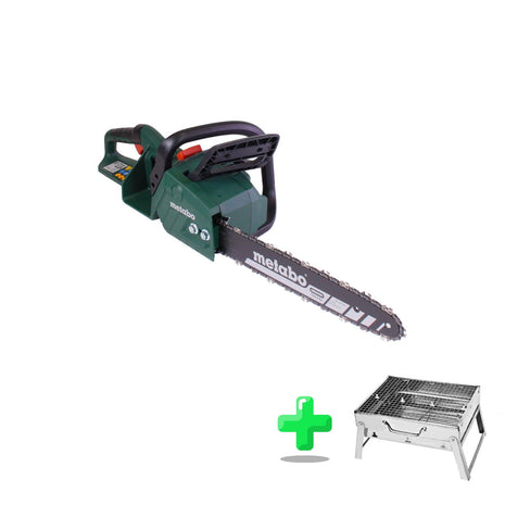 Tronçonneuse à batterie Metabo MS 36-18 LTX BL 40 36 V (2x 18 V) 40 cm 22 m/s brushless Solo (601613850) + barbecue au charbon d'extérieur Toolbrothers