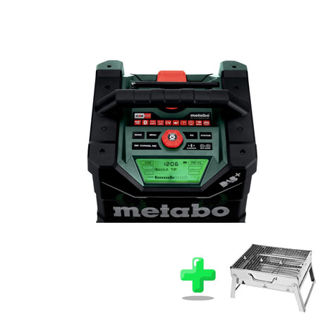 Metabo RC 12 18 32 W BT DAB+ radio de chantier sur batterie 12 - 18 V IP 54 (600779850) + barbecue au charbon de bois Toolbrothers