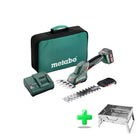 Cisaille à gazon et arbustes sans fil Metabo PowerMaxx SGS 12 Q 12 V (601608500) + 1x batterie 2,0 Ah + chargeur + sac + barbecue au charbon d'extérieur Toolbrothers