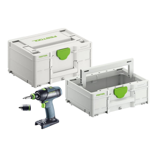 Festool T 18+3 Basic Perceuse-visseuse sans fil 18 V 50 Nm sans balais Solo + Systainer + Systainer ToolBox SYS3 TB M 137