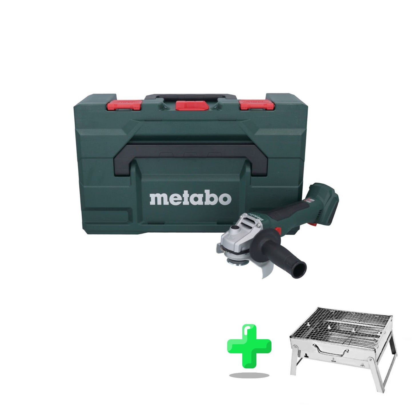 Meuleuse d'angle sans fil Metabo W 18 L BL 9-125 18 V 125 mm sans balais + metaBOX (602374840) + barbecue au charbon d'extérieur Toolbrothers