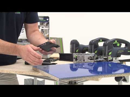 Festool CARVEX PSB 420 EBQ-Plus sierra de calar de péndulo (576186) + 2 hojas de sierra + 1 protección contra astillas + systainer